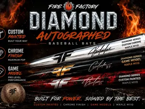 Pick Your Trios - Diamond Series Fire Factory Autographed Baseball Bat