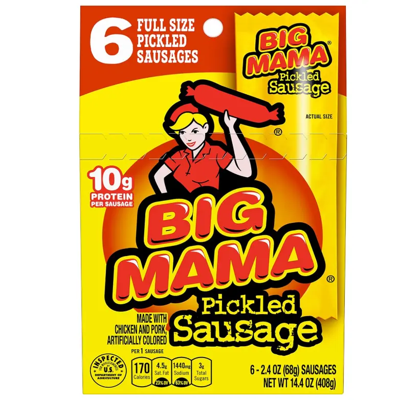Penrose Big Mama Pickled Sausages, 2.4 Ounce, 6 Pack