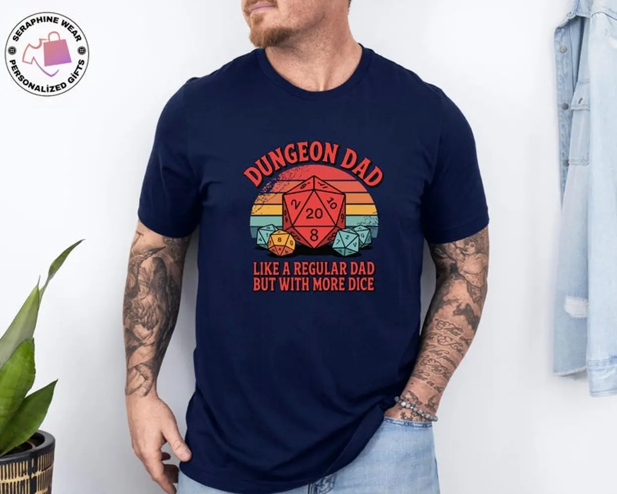 Dungeon Dad Shirt, DnD Gift for Dad, Funny Dungeon Dragon Shirt, Dice Dad Tee, Father's Day Gamer Gift, Board Game Night Shirt