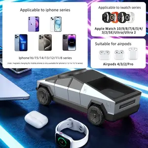 New Truck Desktop Qi2 Charger 3-in-1 MagSafe Charging Station Supports iPhone15W iWatch5W Airpods 2.5W for iPhone Series & Apple Watch