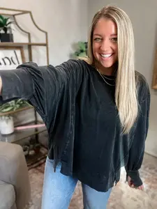 Oversized Seam Detail Long Sleeve Top