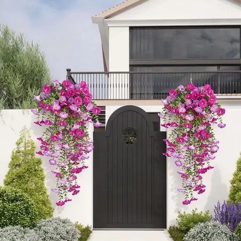 8PCS UV-Resistant Artificial Hanging Daisies - Decorative Accents, Casual Artificial Flowers, Faux Garland Floral Decor for Indoor Outdoor Porch, Garage
