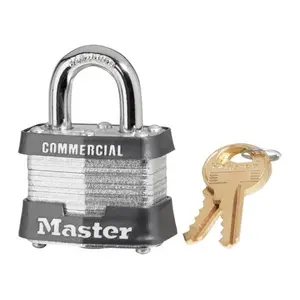 212 MAIN Masterlock 3KA#3704 Series Laminated Steel Pick-Resistant 1.5 in. Hardware Padlock - Pack of 6
