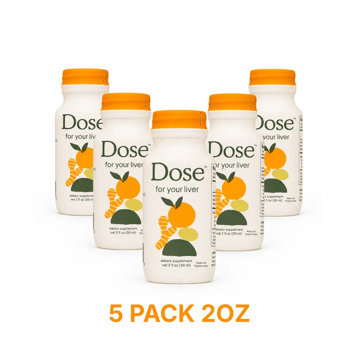 Dose For Your Liver 2oz Shots 5 Pack – Advanced Liver Support & Detox Drink with Turmeric, Milk Thistle, Ginger & Dandelion, Daily Digestive Health, Energy Boost & Bloating Relief, Ready-to-Drink Wellness Supplement for Busy Lifestyle