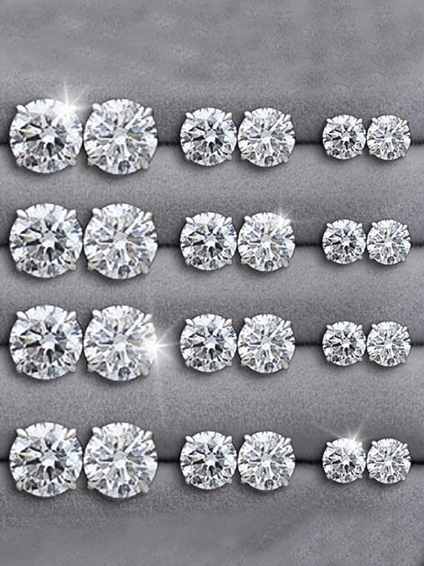 12 Pairs Earring Set, Earrings Stack, Elegant Geometric Artificial Zircon CZ Stones Earrings, Unisex Jewelry for Daily Wear, Party, Wedding, Gift, Sparkling Ear Jewelry, Earring Stacks