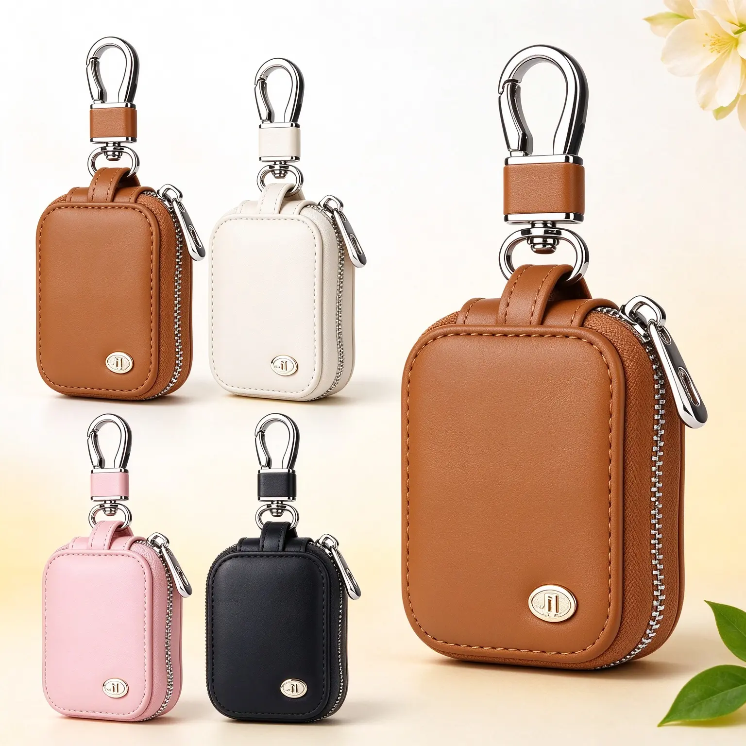 Earbud Case & Earphone Storage Box for AirPods 5/4/3/Pro – PU Leather Zippered Pouch with Mesh Pocket, Small Travel Organizer for USB Cables & Wired/Wireless Earphones replacement
