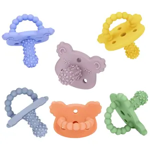 Silicone Baby Teether Toys 6 Pack, BPA-Free Food Grade Teething Toys for Babies 3+ Months, Infant Teething Relief Pacifiers, Soft Sensory Chew Toys, Easy Grip, Dishwasher Safe Newborn Essentials