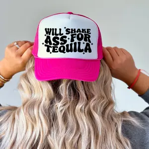 Tequila trucker hat for women, snap back hats, funny hat, party hat, drinking hat