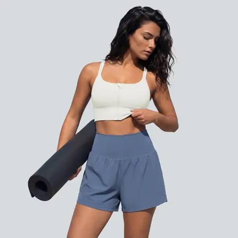 Halara SoftlyZero Airy Super High Waisted 2-in-1  InstantCool Yoga Shorts 5'' with Pockets-Longer Length