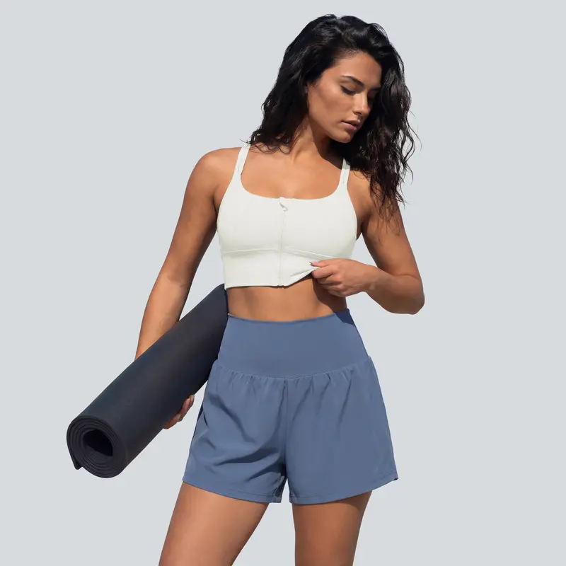 Halara SoftlyZero Airy Super High Waisted 2-in-1  InstantCool Yoga Shorts 5'' with Pockets-Longer Length