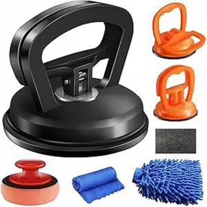 Dent Puller,3 Pack Car Dent Puller Car Dent Removal Kit Suction Cup Dent Puller Dent Remover Tool and Dent Repair Kit Handle Lifter for Cars Body,Glass,Screen,Objects Moving (Black+Orange)