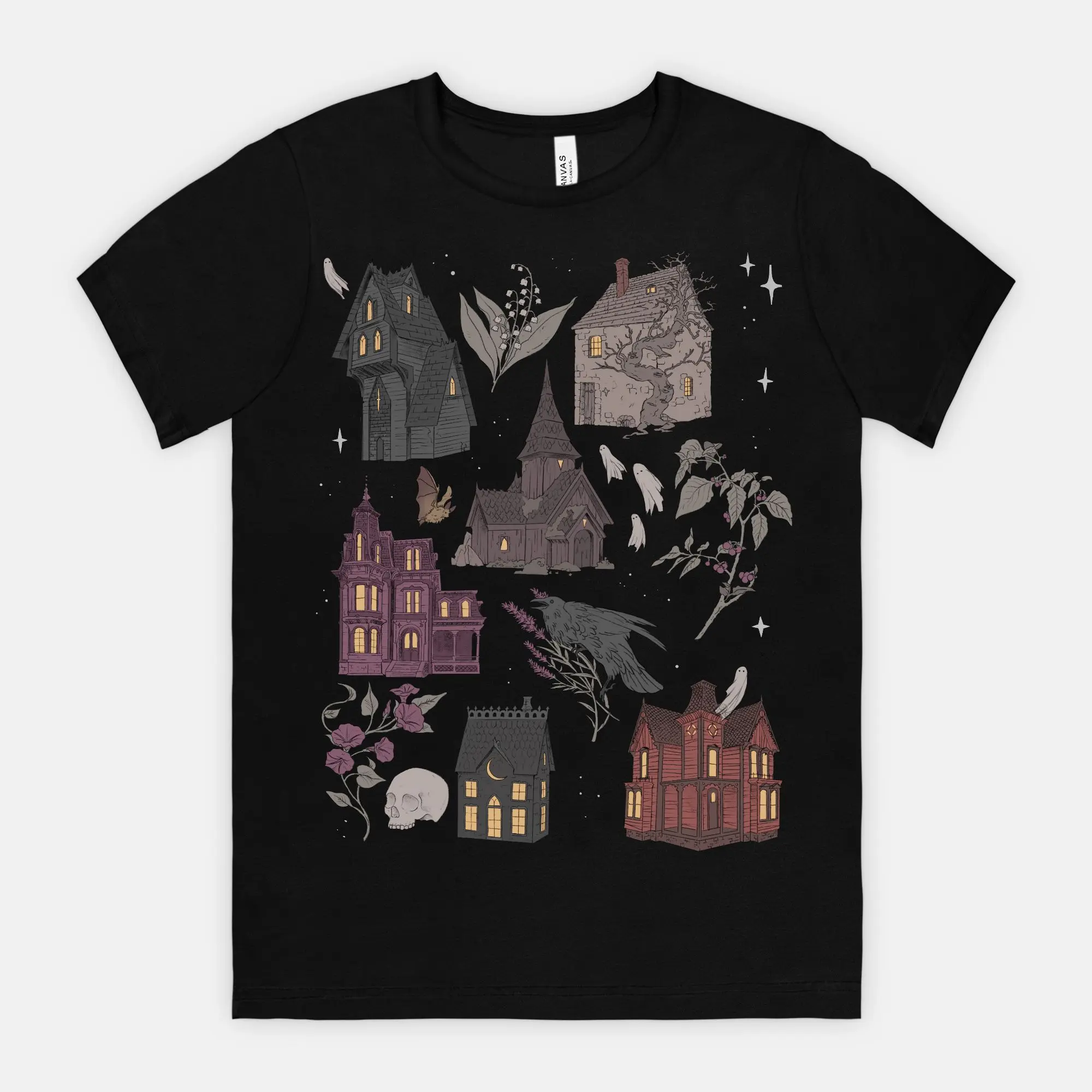 Haunted Houses gothic romantic tshirt unisex