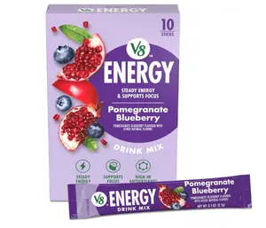 V8 Energy Pomegranate Blueberry Energy Drink Powder, .10 oz Packet (10 Count)