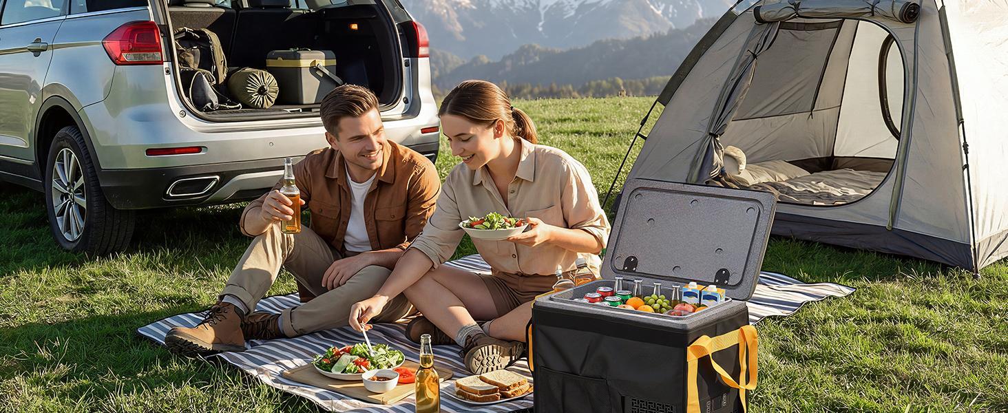 VEVOR 12 Volt Refrigerator, 21.1 QT/ 20L Car Fridge, Portable Ultra-Light EPP Freezer, APP Control Electric Compressor, 12V/24V DC, 14℉ to 50℉, for Truck Van RV SUV Boat Travel Camping VEVOR 12 Volt Refrigerator, 21.1 QT/ 20L Car Fridge, Portable Ultra-Light EPP Freezer, APP Control Electric Compressor, 12V/24V DC, 14℉ to 50℉, for Truck Van RV SUV Boat Travel Camping