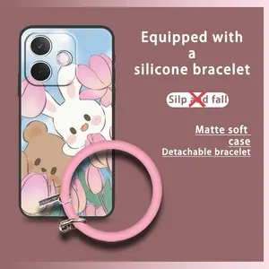 Soft Case Solid Color Phone Case For OPPO A5 Pro 5G Global Funny Bracelet Youth Cute Ring Back Cover Cartoon Dirt-resistant Anti-knock heat dissipation Creative Protective