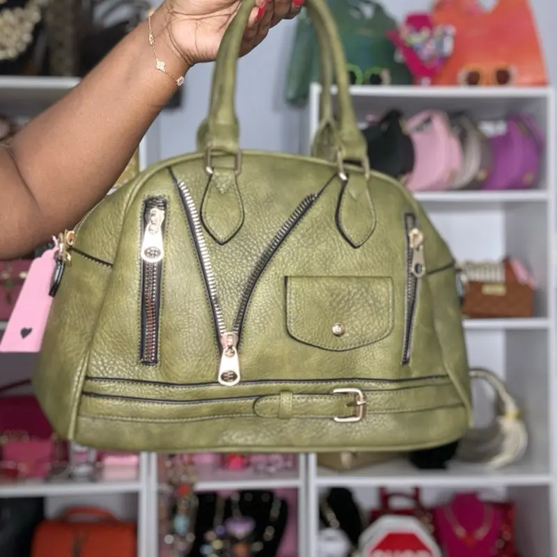 Green Leather Jacket Handbag