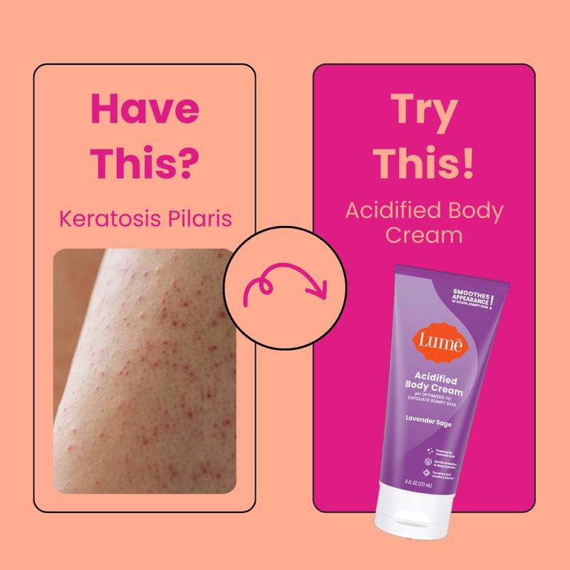 Skin Brightening Duo: Lume Acidified Body Cream and Acidified Body Wash or Cleansing Bar