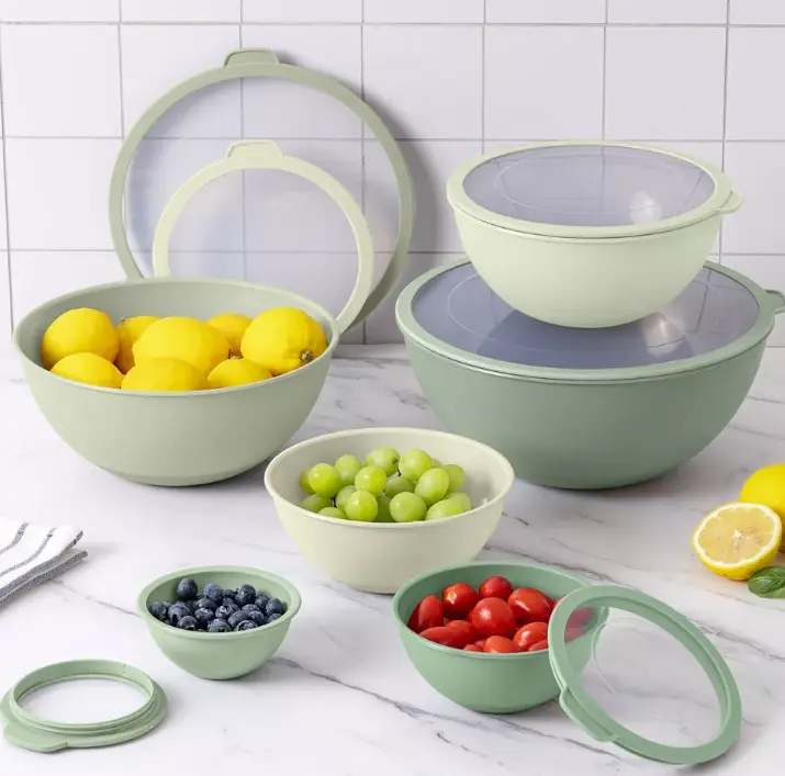 12 Piece Mixing Bowl Set with Airtight Lids | 6 Nesting Bowls with Non Slip Base for Baking, Meal Prep & Food Storage