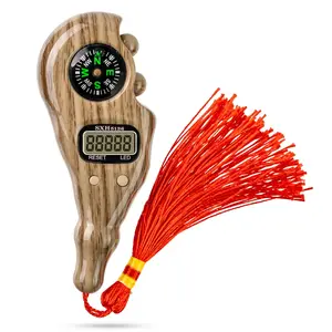 STM Leaders Digital Finger Tasbih SXH5196 with Compass & Night Light Brown Wood Lion Design for Dhikr Meditation Relaxation and Healing