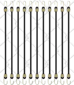 10x Bungee Cord Strap with Hooks for Gamechanger Phone Fence Mount Stability via Baseball, Softball, Tennis, Pickleball