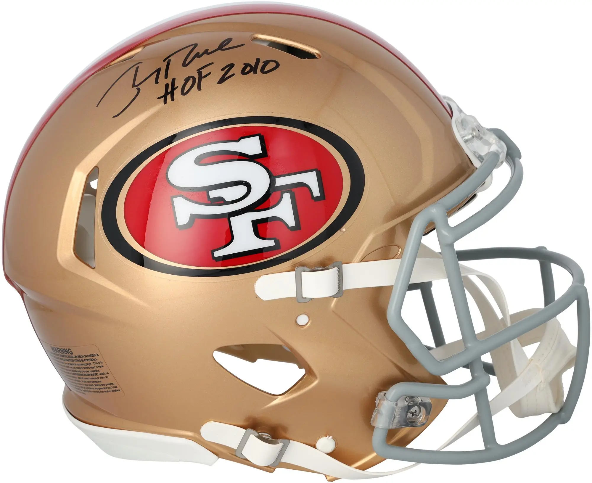 Jerry Rice San Francisco 49ers Autographed Riddell Speed Authentic Helmet with "HOF 2010" Inscription - Fanatics Authentic Certified