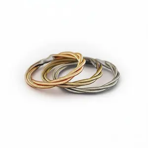 Recycled Stacking Guitar String Ring: Bronze Silver Copper, Any Size