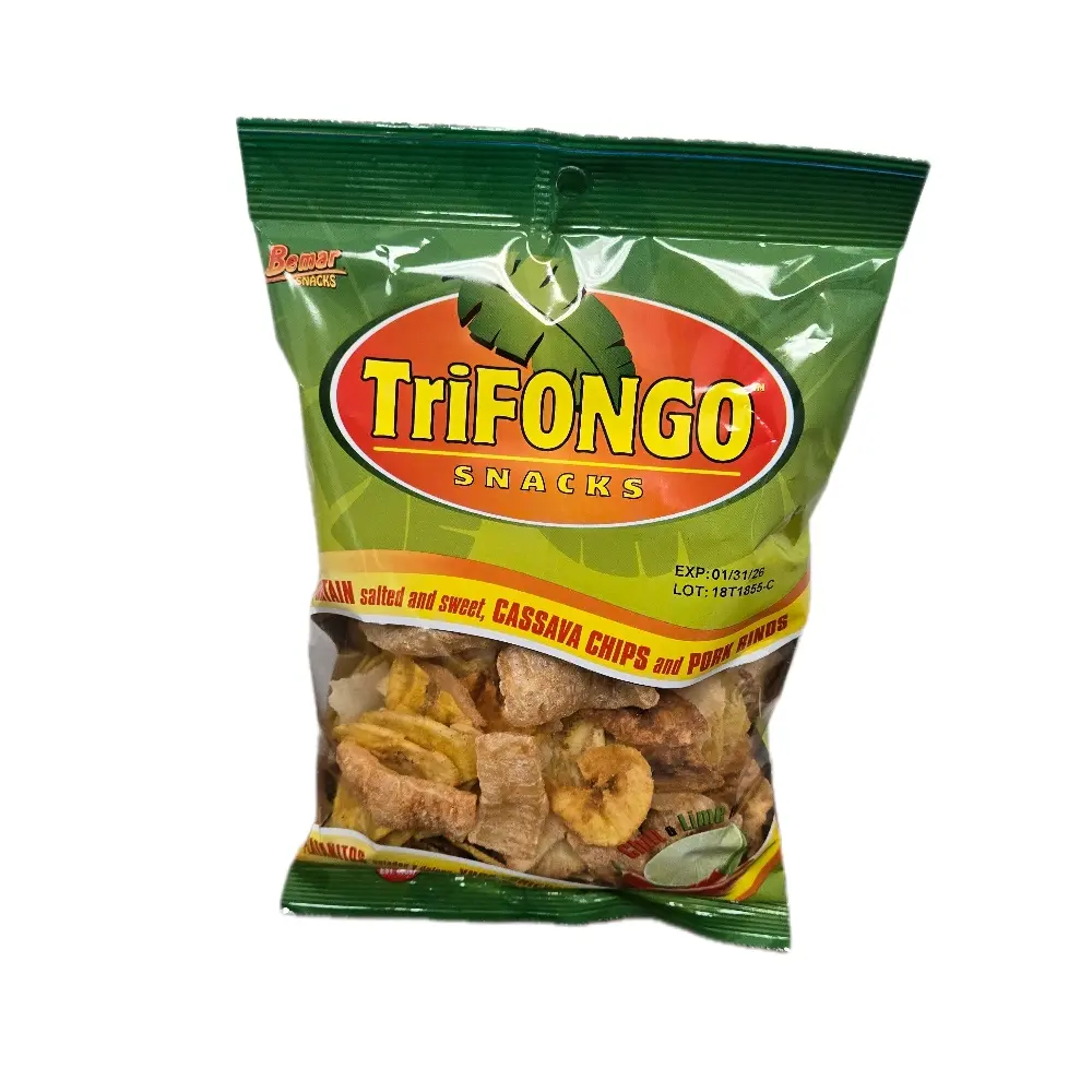 Trifongo Snack Mix - Salted-Sweet Cassava Chips, Plantain Chicharones Blend, Room-Temperature On-the-Go Crunchy Snack