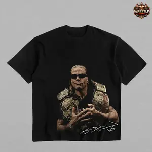 Shawn Michaels Signature Heavy Cotton Shirt WWE Tshirt HBK Wrestling Mr. WrestleMania Fan Apparel Menswear Direct-to-garment Breathable Printing, Casual, Soft, Graphic Tee, Streetwear, Vintage, Unisex