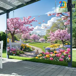 2D Flat Banner Wall Decor 1pc, White Picket Fence, Outdoor Courtyard Garden Decorative Fence, Simulated Lawn Backdrop Wall Props, Photography Scenery, Rustic Style, Fresh and Natural Scene Atmosphere Creation, Studio Props, Indoor/Outdoor Use, Birthday an