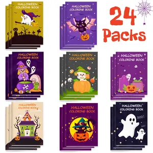 24pcs Halloween Coloring Books for Kids Ages 4-12 - Mini Spooky Activity Books with Pumpkin, Bat and More Designs, Trick or Treat Goodie Bag Fillers, Classroom Party Favors, Halloween Gifts for Kids