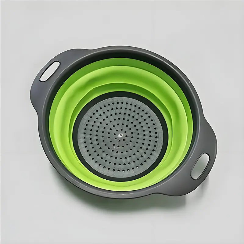 Collapsible Colander with Handles, Expandable Kitchen Strainer Basket for Fruits, Vegetables, Pasta & Noodles, Foldable Food Washing Bowl, Space Saving Kitchen Gadget for Sink, Cooking and Meal Prep