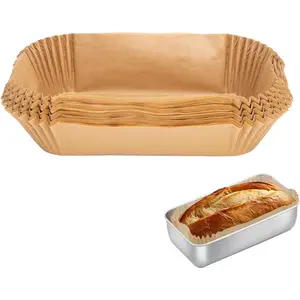 100 Pcs 9x5 Inch Non-Stick Pre Formed Disposable Loaf Pan Liners Parchment Paper for Baking Bread Toast Cakes Banana Breads
