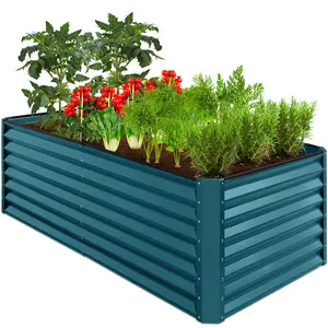 Best Choice Products 6x3x2ft Outdoor Metal Raised Garden Bed, Planter Box for Vegetables, Flowers, Herbs