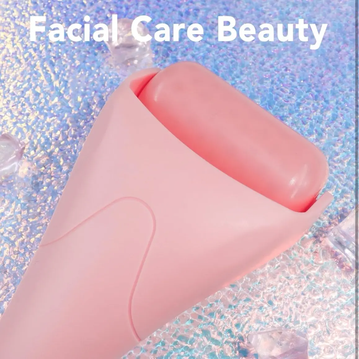 Facial Roller for Soothing and Rejuvenating Skin with Eye Roller for Puffy Eyes and Dark Circles - Pink Gift for Women and Men - Ice Roller, Skincare