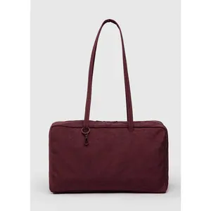 Medium Nylon Bowler Bag - Mahogany