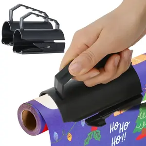 Manual Wrapping Paper Cutter with Handle & Adjustable Blade, Heavy-Duty Roll Paper Cutting Tool, Portable for Gift Wrapping, Office Supplies, Party Decorations