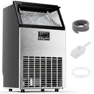XBEAUTY Commercial Crescent Ice Cube Maker 121Lbs/24H High Capacity Quick 13s Min First Ice Stainless Steel Under Counter Machine with 28L Storage Bin LCD Control for Restaurants Bars Family Cafe tiktokshopspringglowup, Freestanding Ice Machine, Ice Cubes