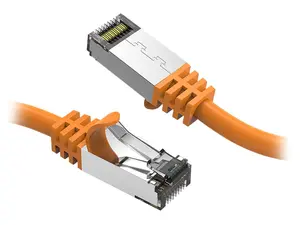 Nippon Labs Cat8 RJ45 7ft Ethernet Patch Internet Network LAN Cable, In/Outdoor, 26AWG, Shielded Latest 40Gbps 2000MHz, Weatherproof S/ftP -in Wall, Outdoor for Gaming/Router/Modem/PC/Switch (Orange)