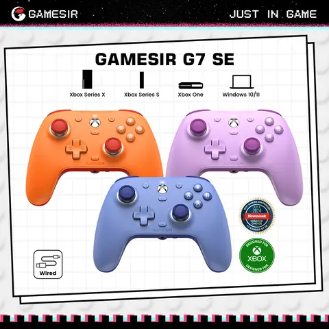 GameSir G7 SE Durable Multi-Color Wired Console Controller Accessories - Anti-Drift Hall Effect Sticks, Hall Triggers, Buttons, Magnetic Swap Faceplate, 3.5mm Audio Jack, Fully Software-Customizable Gamepad for Xbox Series X|S, Xbox 1, Windows 10/11