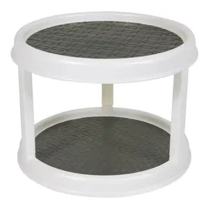 2-Tier Plastic Spice Rack Organizer Turntable for Kitchen Storage