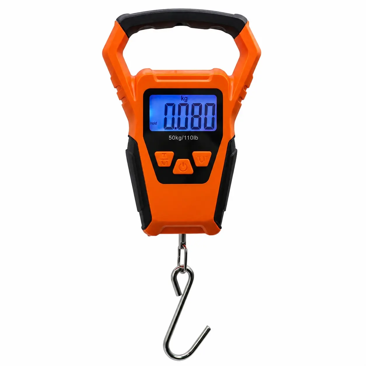 Portable Digital Fish Scale with Tape Measure & Gator Grip, LCD Fishing Weigher Up to 110lbs, Displays lbs, oz & kg, Fishing Accessories