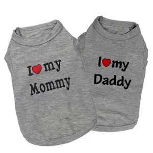 Matching Family Pet Vest – "Daddy" & "Mommy" Cotton Tank Top for Small Dogs | Casual Puppy Shirt, Couple Style Dog Clothes, Spring Summer Fall Outfit