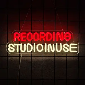 Recording Studio Neon Sign Live Music LED Neon Light Wall-Mounted USB-Powered Decorative Lighting Ideal for Recording Studios/Music Studios/Bedrooms/Game Rooms