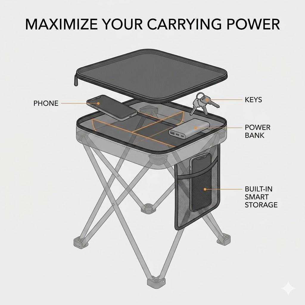 Heavy Duty Portable Folding Stool, Supports Up to 300 lbs, Sturdy Mini Camping Chair for Adults, Ultralight Collapsible Fishing Seat, Compact Outdoor Bench for Gardening & BBQ