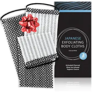 Washcloth for  &  - Charcoal &    Towel - Two-Sided Gentle Exfoliation