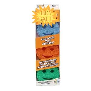 Daddy Color Sponges - Scratch-Free Multipurpose Dish Sponges for Kitchen, Bathroom & Household Cleaning - Made with BPA-Free Polymer Foam (3 Count)