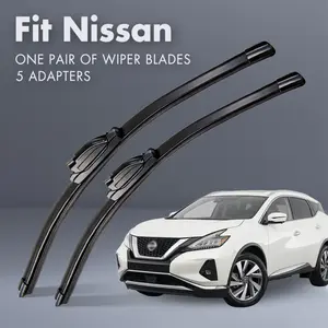 Fit Nissan,Universal All-Season Windshield Wipers Ultra Quiet Frameless Blades, OEM Quality,Streak-Free 5 Adapters,  Easy Install Car Parts