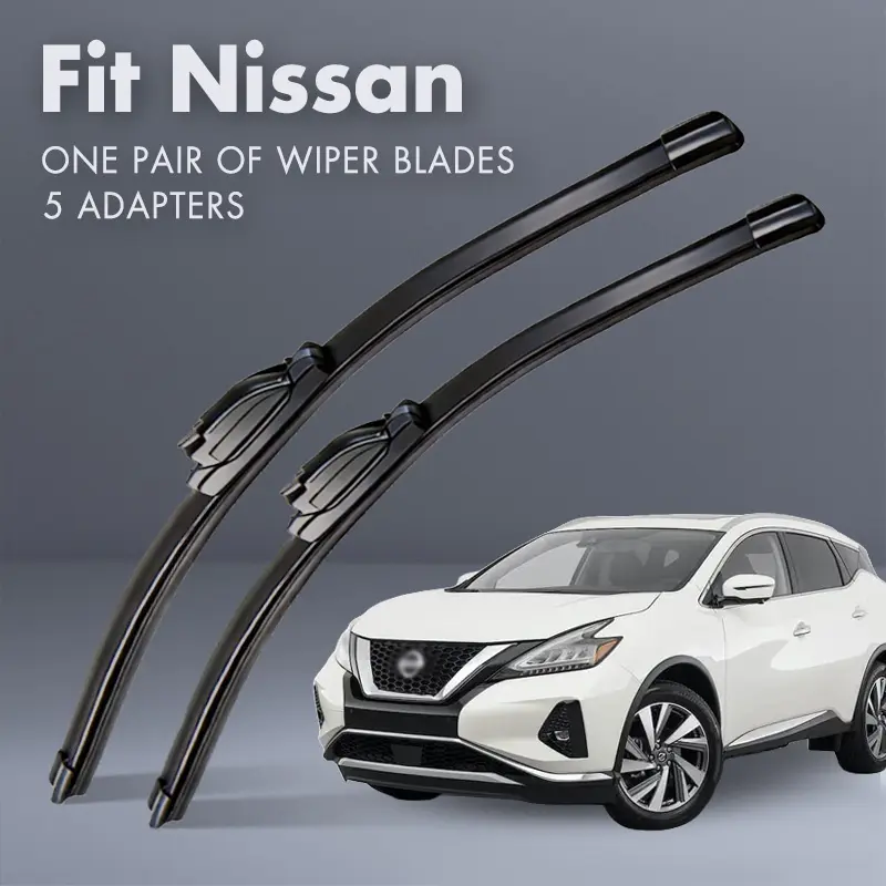 Fit Nissan,Universal All-Season Windshield Wipers Ultra Quiet Frameless Blades, OEM Quality,Streak-Free 5 Adapters,  Easy Install Car Parts
