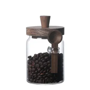 3 Pcs Glass Coffee Jars with Spoons,Candy jars ,Biscuit jars.