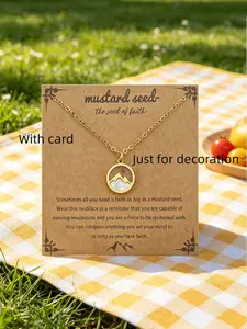 Unisex Minimalist Mustard Seed Mirror Finish Stainless Steel Pendant Necklace - Tarnish-Free, Tarnish Proof Jewelry, Geometric Faith Motif Christian Inspirational Adjustable Daily Wear Gift-Ready Accessory